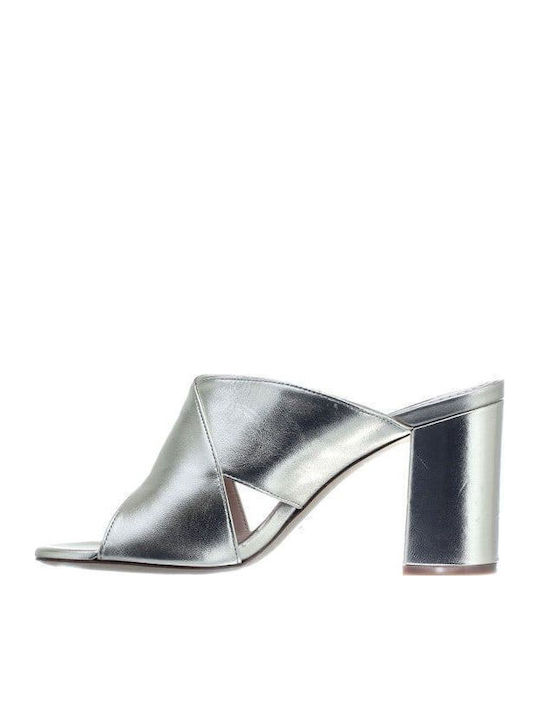 Mules with High Heel in Gold Color