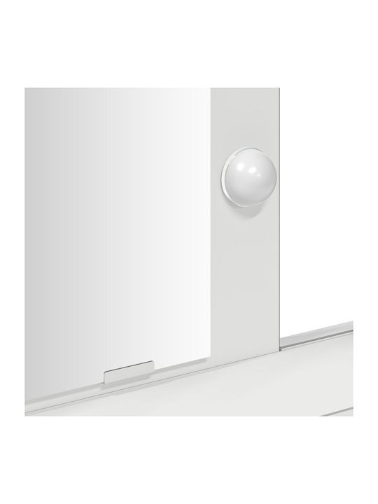Wooden Makeup Dressing Table White MDF with Mirror 100x41x140cm