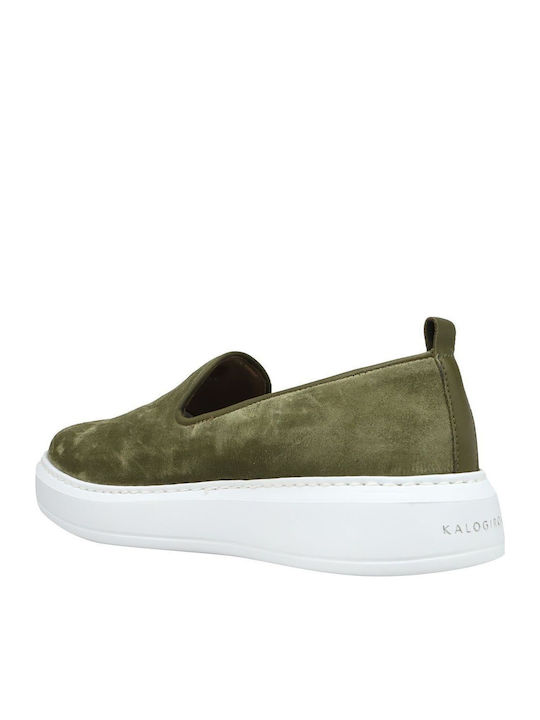 Women's Moccasins in Khaki Color