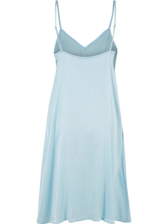 Sommer Midi Abendkleid Slip Dress Oceanblau