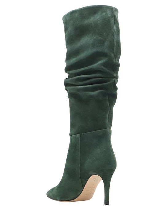 Suede High Heel Women's Boots Green