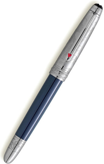 MontBlanc Meisterstruck Doue Around World Writing Pen Blue with Blue Ink