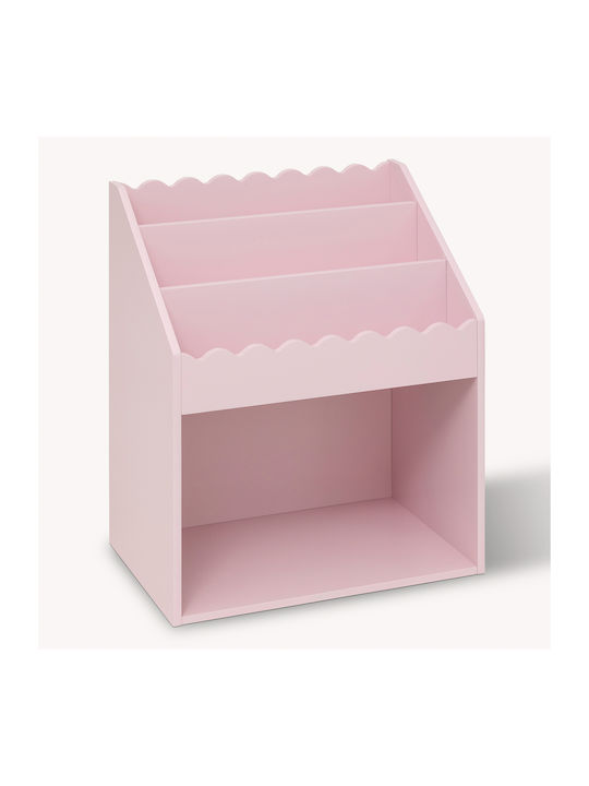Kids Wooden Bookcase Pink 48x32x60cm