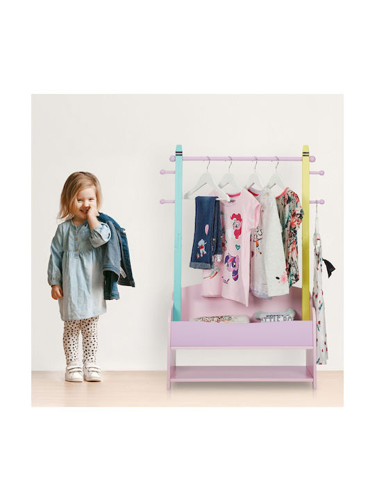 Relaxdays Cuiere pentru Copii Multi Hook cu cârlig Lemn Multicoloră 100.5x71x30εκ. 1buc
