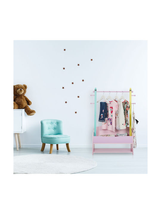 Relaxdays Cuiere pentru Copii Multi Hook cu cârlig Lemn Multicoloră 100.5x71x30εκ. 1buc
