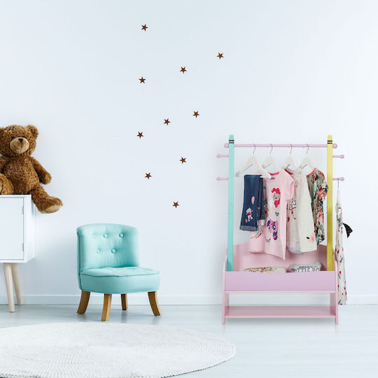Relaxdays Cuiere pentru Copii Multi Hook cu cârlig Lemn Multicoloră 100.5x71x30εκ. 1buc