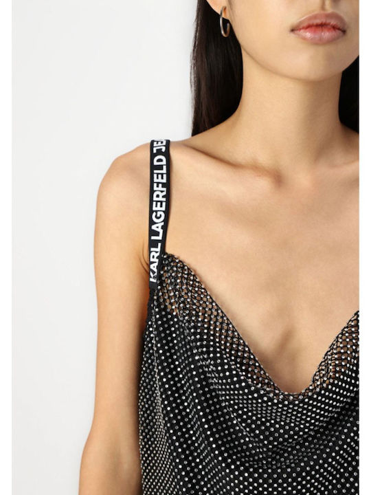 Summer Mini Evening Drape Dress Silver-Black