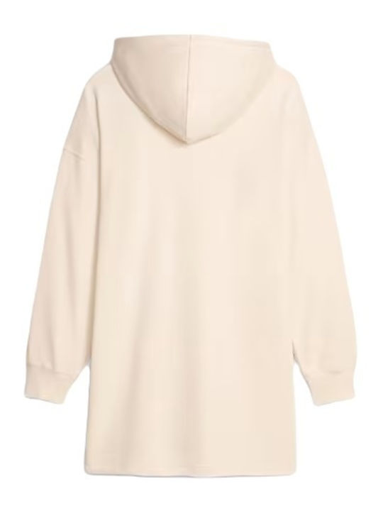 Classics Mini Αθλητικό Φόρεμα Μακρυμάνικο με Κουκούλα Off White