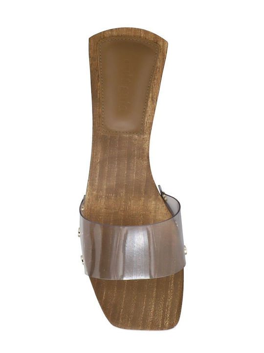 Flat Mules in Brown Color