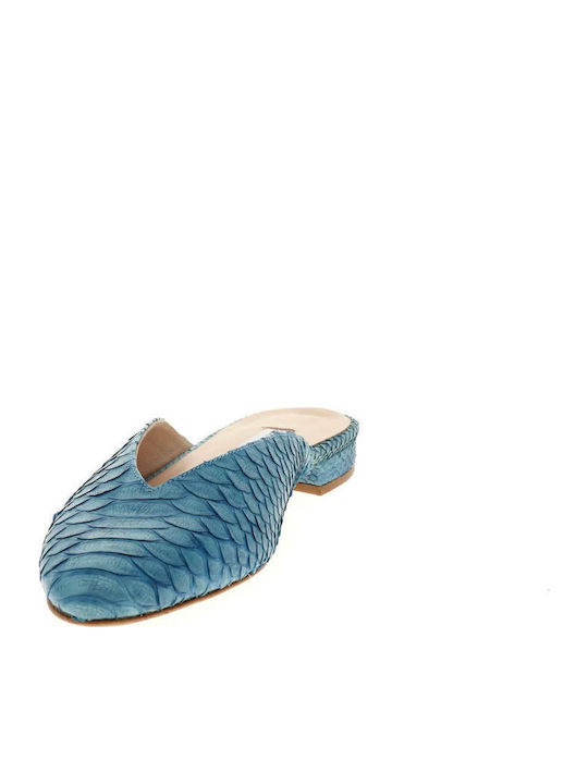 Flat Mules in Light Blue Color