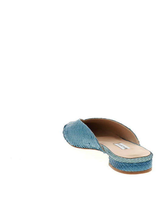 Flat Mules in Light Blue Color