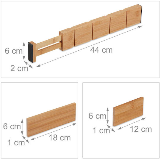 Relaxdays Compartimente De Sertar Din Lemn 34 Cm 10 Bucăți Maro