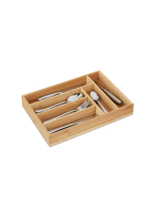 Relaxdays Tăvi Pentru Tacâmuri De Sertar Din Lemn 35.5x25.5x5cm Bej