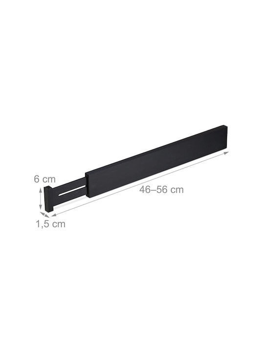 Relaxdays Divizor De Sertar Din Lemn Negru 1.5x6cm 4 Bucăți