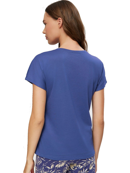 Minerva Summer Women's Pyjama Top Blue