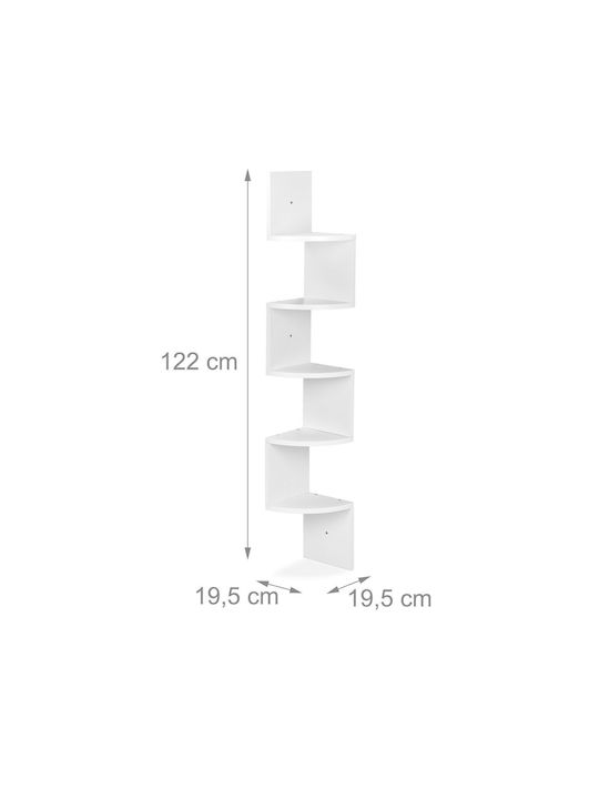 Eckregal Wand Weiß 122x19.5x19.5cm
