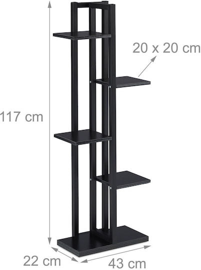 Bibliothek Schwarz 117x43x22cm