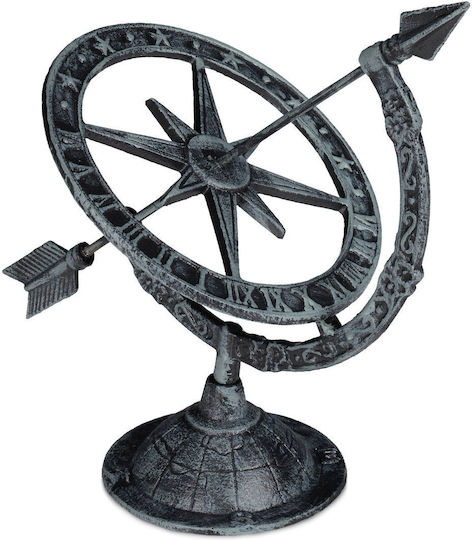 Decor de Grădină Antic Ceas Solar Cifre Romane 1-6 Busolă Fontă 27 X 26 X 18 Cm Decor de Grădină Antic Ceas Solar Cifre Romane 1-6 Busolă Fontă 27 X 26 X 18 Cm