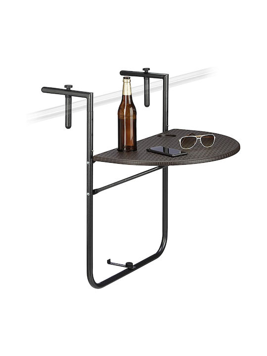 Metal Masa pentru spații exterioare mici Pliabil Maro 84x60x63buc