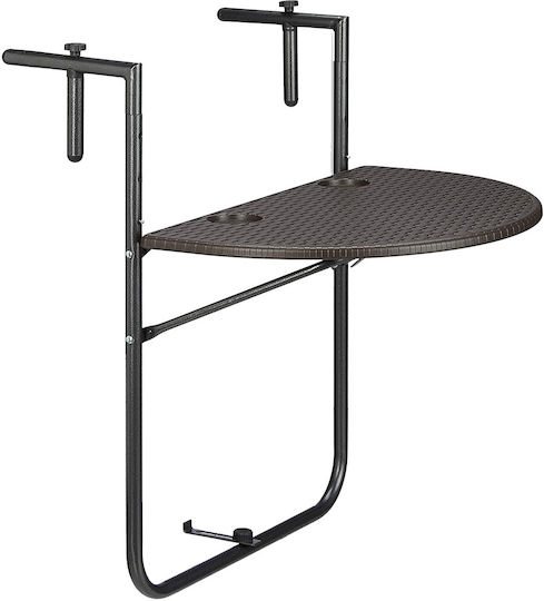 Metal Masa pentru spații exterioare mici Pliabil Maro 84x60x63buc