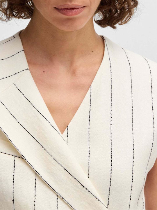 Summer Mini Dress Wrap Ecru