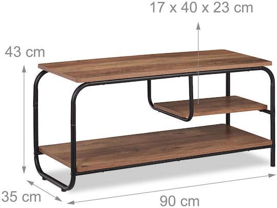 Έπιπλο Τηλεόρασης Μεταλλικό Καφέ Μ43xΠ90xΥ35cm