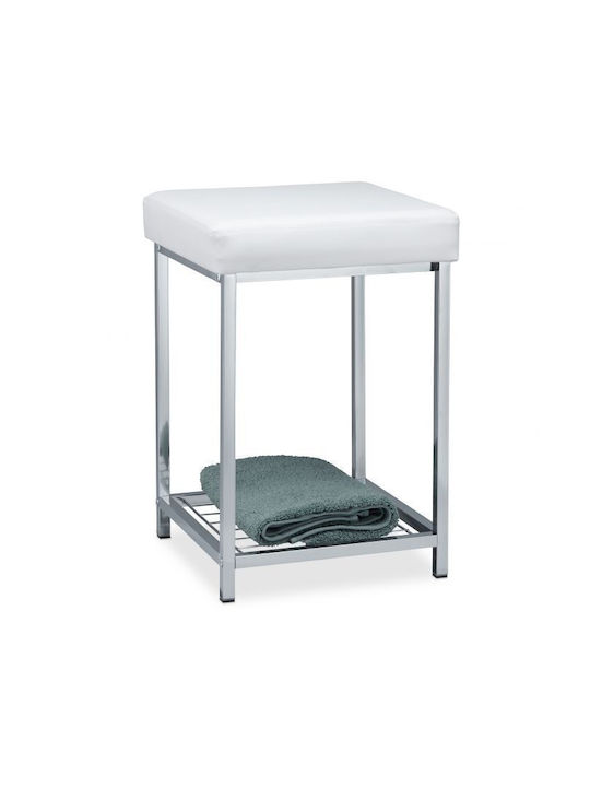 Scaune Camera de zi Tapițat cu Piele Ecologică Alb 33x47x33buc