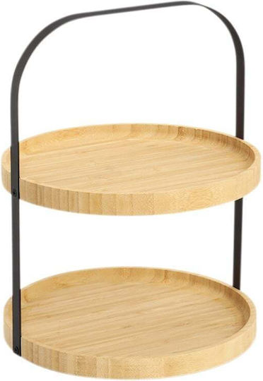 Zeller Fruit Bowl made of Bamboo 2 Levels Brown 25x33cm