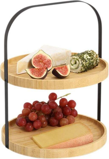 Zeller Fruitieră din bambus 2 nivele Maro 25x33buc