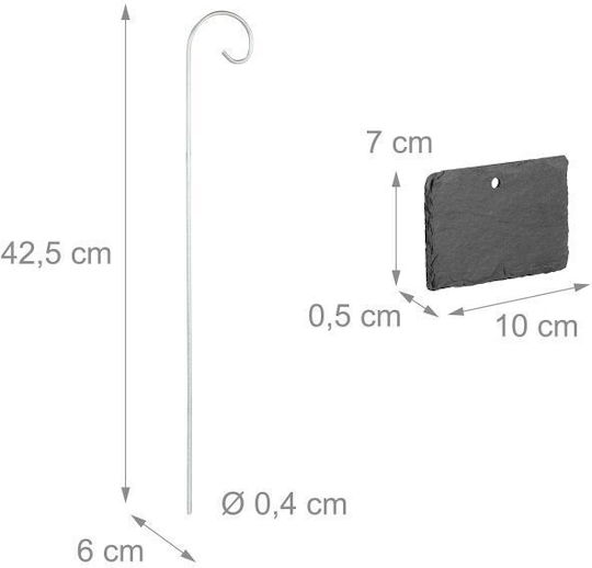 Set 12 Plant Labels Relaxdays Metal 42.5 x 6 cm