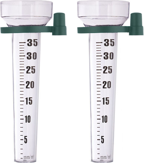 Set 2 Rain Gauges Stand Garden 35mm/m2 Plastic Relaxdays
