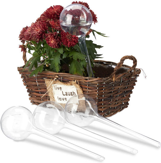 Set 4 Pflanzenbewässerungsspender Transparent je 8 cm Relaxdays