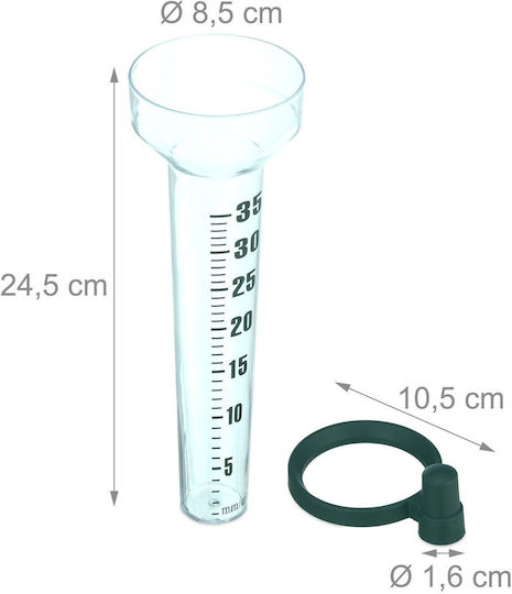 Set 2 Rain Gauges Stand Garden 35mm/m2 Plastic Relaxdays