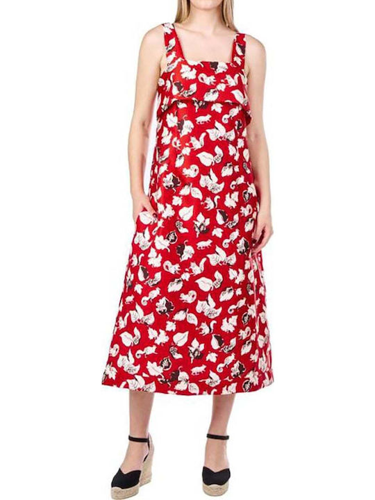 Sommer Midi Damenkleid Rote