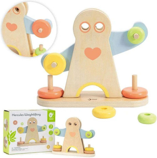 Classic World Stacking Toy Hercules Weightlifting made of Wood for 36++ Months