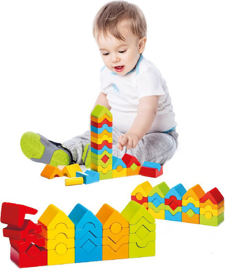 Cubika Παιχνίδι Στοίβαξης Mini Πύργοι από Ξύλο για 12+ Μηνών