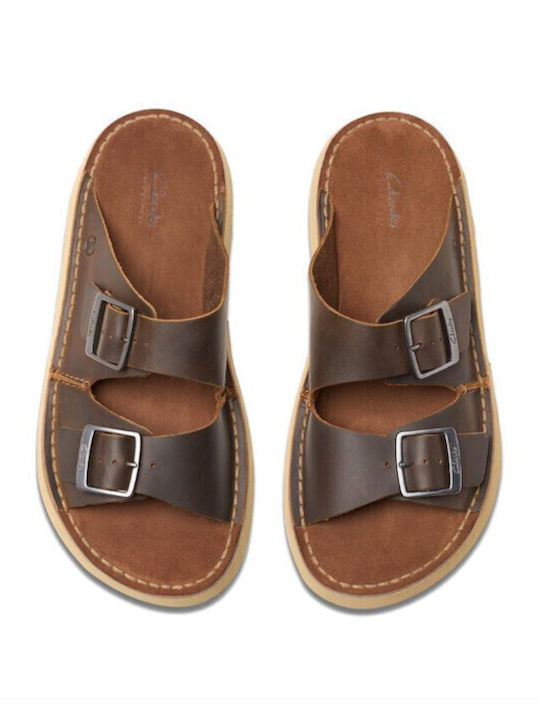 Strap Leder Herrensandalen in Braun Farbe