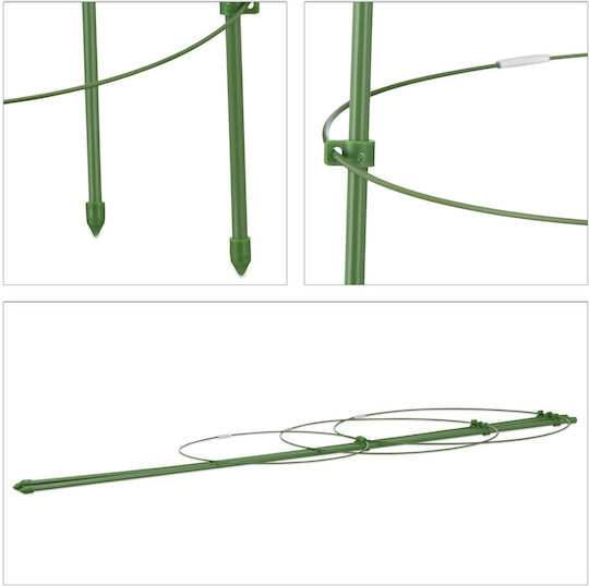 Set 2 Tomato Supports Plastic Relaxdays H 76cm Green