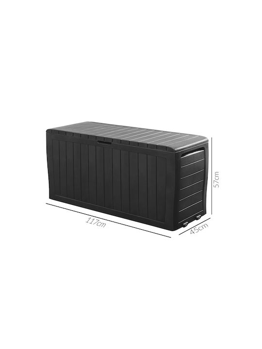 Deuba Outdoor Storage Box 270lt Gray L117xW45xH57cm