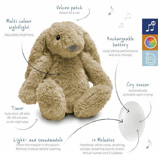 Zazu Animal made of Fabric with Light and Cry Sensor Beige