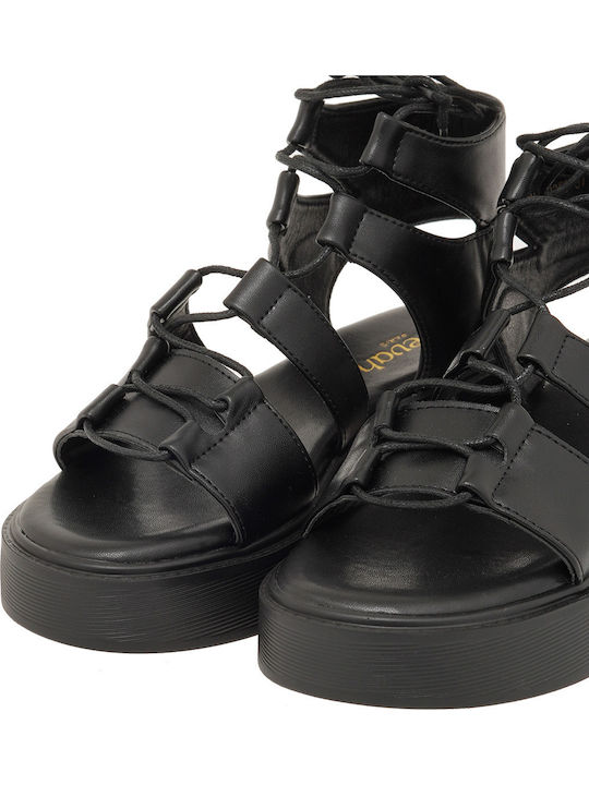 Women's Flat Sandals Flatforms in Black Color