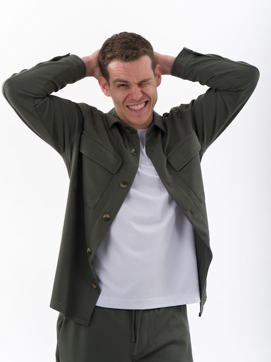 Men's Set Overshirt & Jogger Pants Mezzo Uomo 25-131-520-2494 Olive