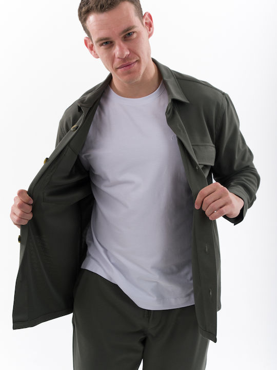 Men's Set Overshirt & Jogger Pants Mezzo Uomo 25-131-520-2494 Olive