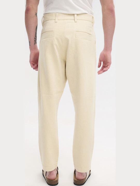 Men's Jeans Pants with Loose Tapered Fit Beige
