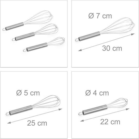 Set 3 Stainless Steel Eggs Relaxdays Silver Set 3 Stainless Steel Eggs Relaxdays Silver