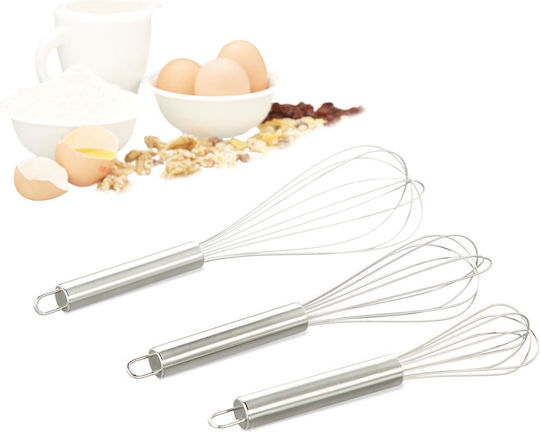 Set 3 Stainless Steel Eggs Relaxdays Silver
