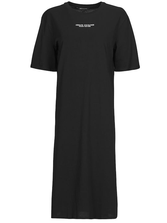 Sommer Midi T-Shirt Kleid Schwarz
