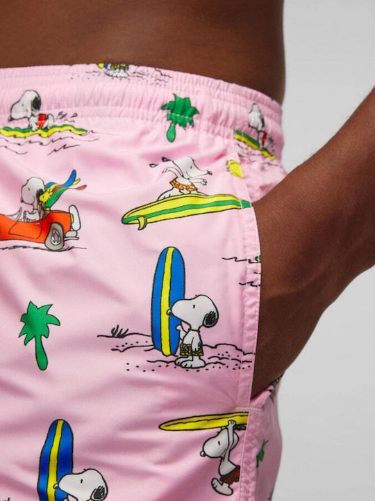 Snoopy Men's Swimwear Shorts Pink