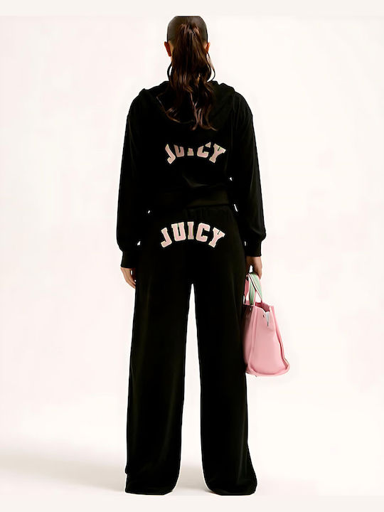 Long Women's Sweatshirt Jacket Hooded Black