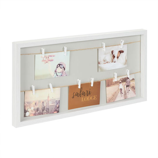 Mdf Wood Photo Frame 2 Rows 10 Hooks 32 X 62 X 3 Cm Mdf Wood Photo Frame 2 Rows 10 Hooks 32 X 62 X 3 Cm